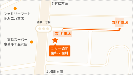 第2駐車場までの地図